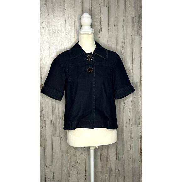 Focus 2000 Women's Petite Denim Jacket Blue Size 6P Casual‎ 3/4 Sleeve - Picture 1 of 5